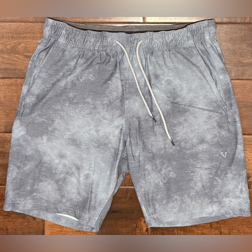 Vissla Sofa Surfer Shorts Men’s Small Gray Washed Hemp Blend Elastic Waist
